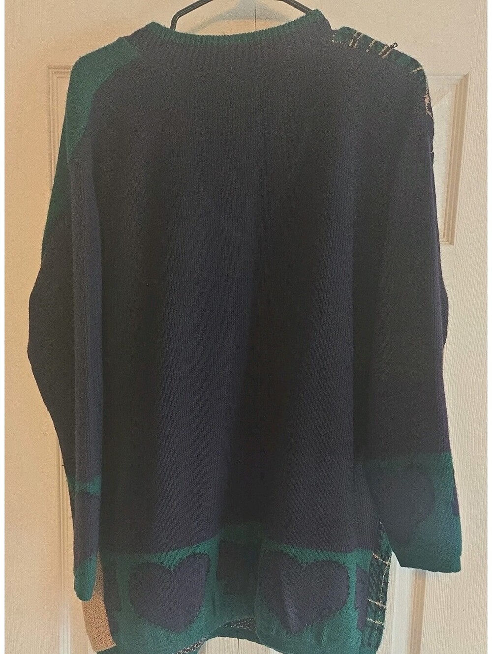 Vtg Maggie Lawrence Knit Teddy Bear Bows Sweater V-neck L usa Womens Oversized - Picture 8 of 12